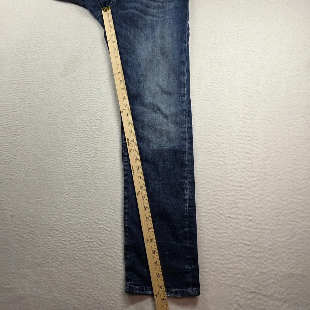 Mavi Jeans Denim Men 32x32 Blue Slim Straight Medium Wash Whiskered Stretch